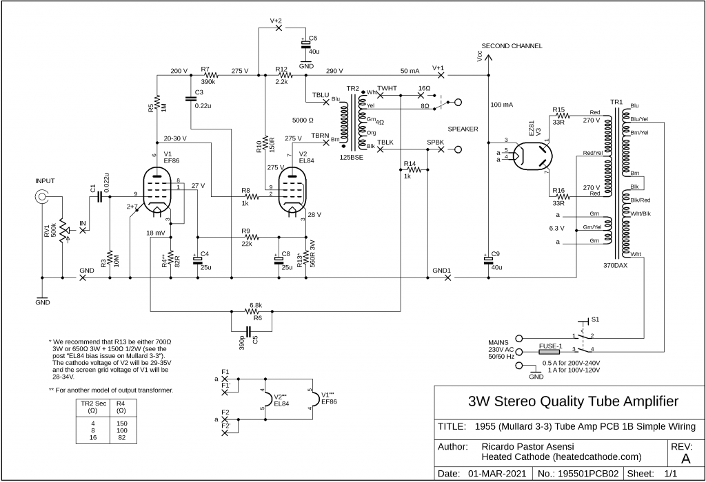 Wiring the 1955 Gen1 Tube Amp with the printed circuit board.