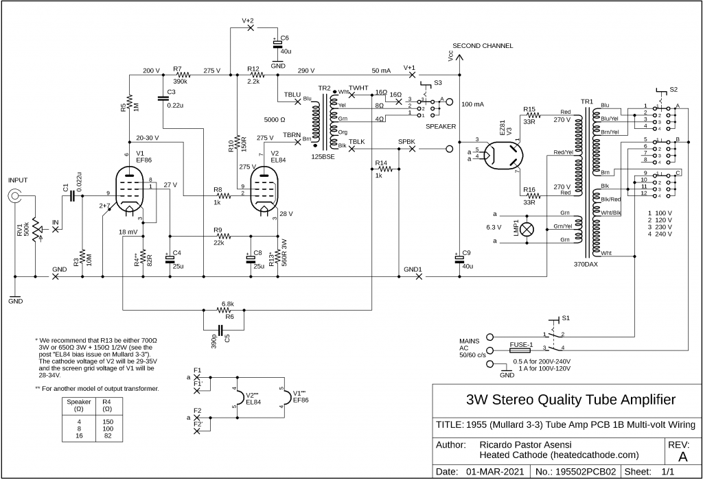 Wiring the 1955 Gen2 Tube Amp with the printed circuit board.