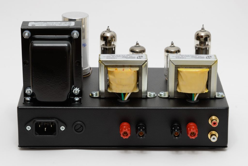 Model 1955-3 single ended stereo tube amp rear view.