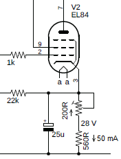 Fig. 2. - EL84 cathode bias trimmer resistor.