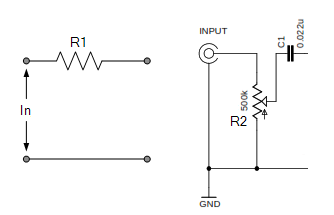 Illustrates the possibility of using a single additional resistor to achieve attenuation.